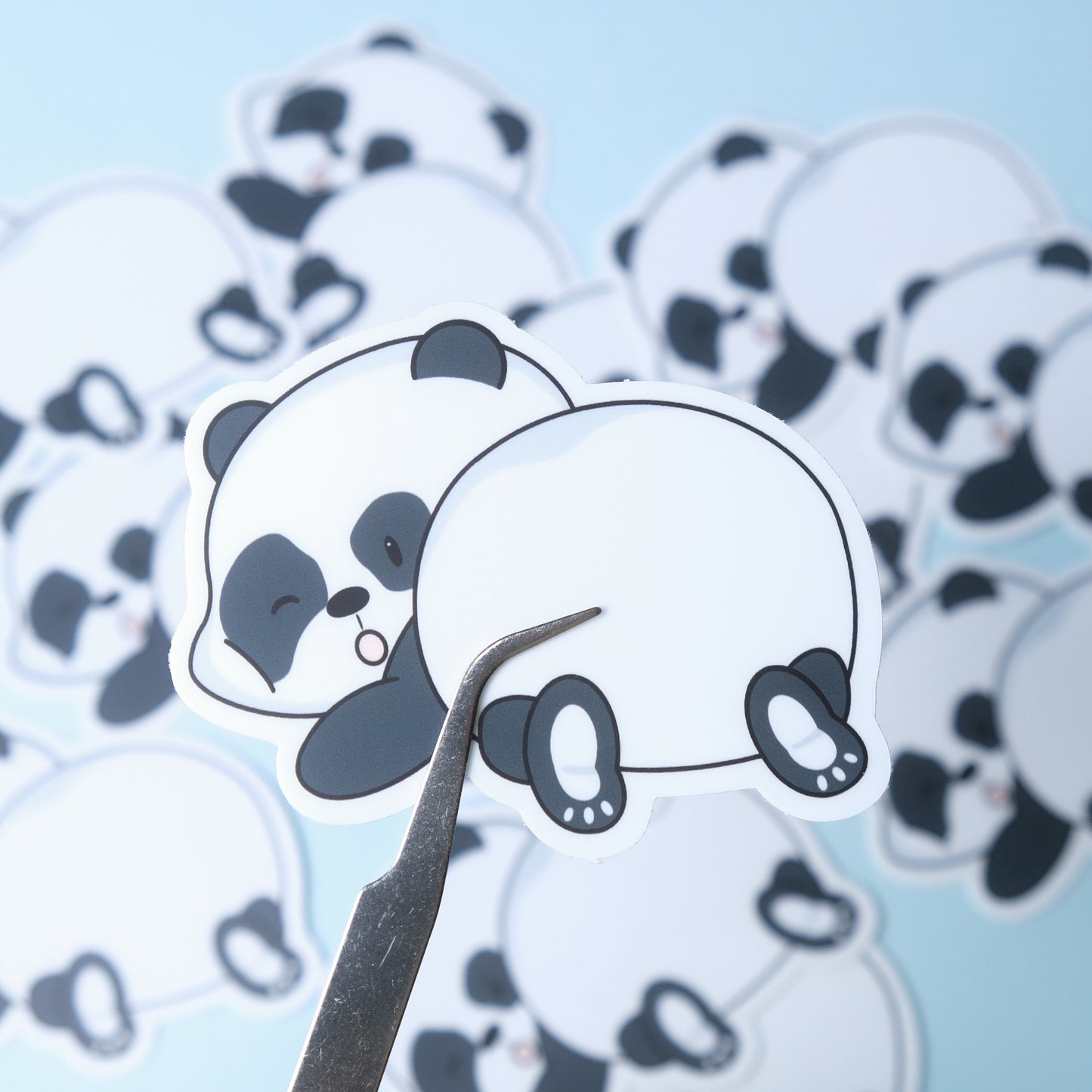 Die-cut sticker of our cute panda with his bottom in the air