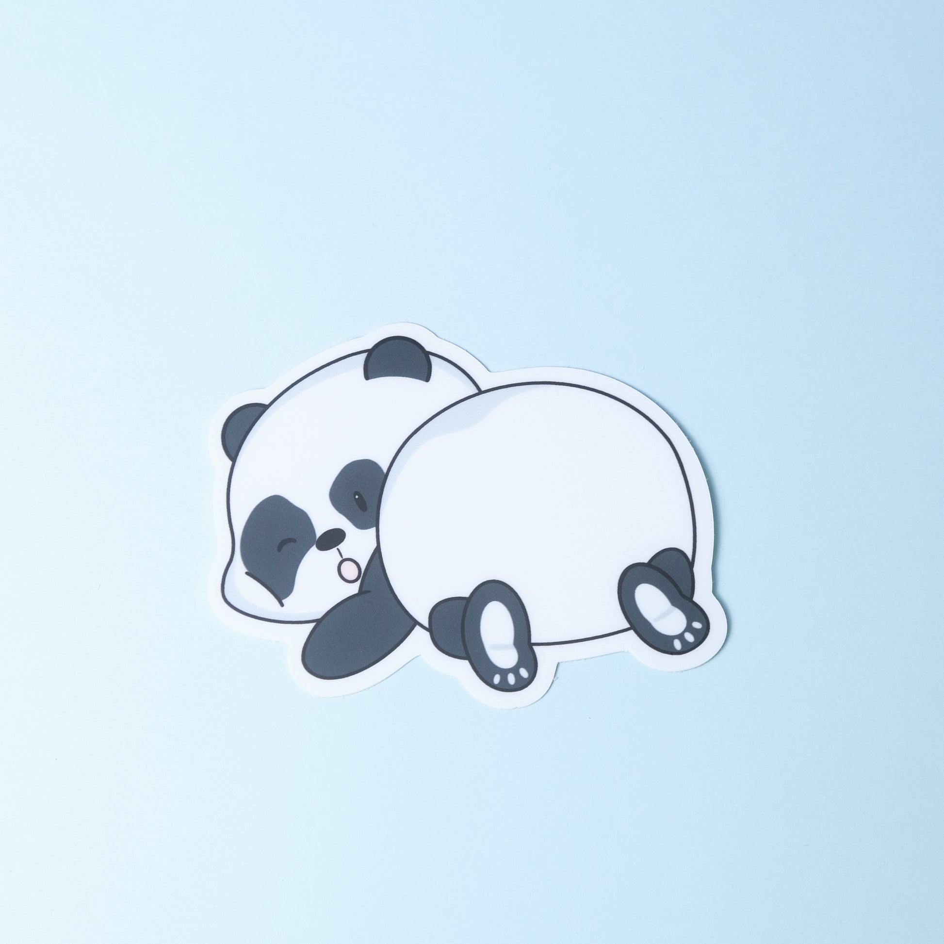 Die-cut sticker of our cute panda with his bottom in the air