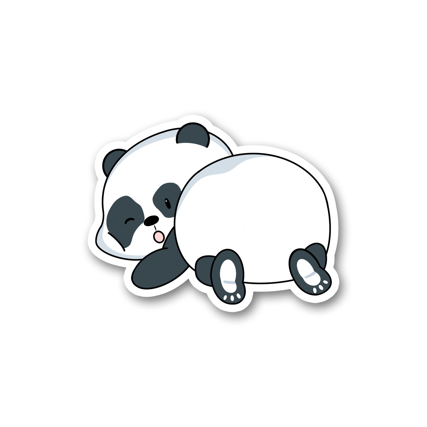 Sticker of our panda with his bottom up in the air