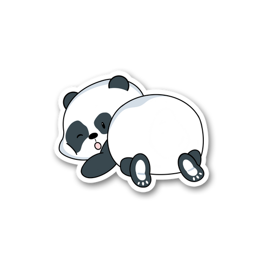 Sticker of our panda with his bottom up in the air