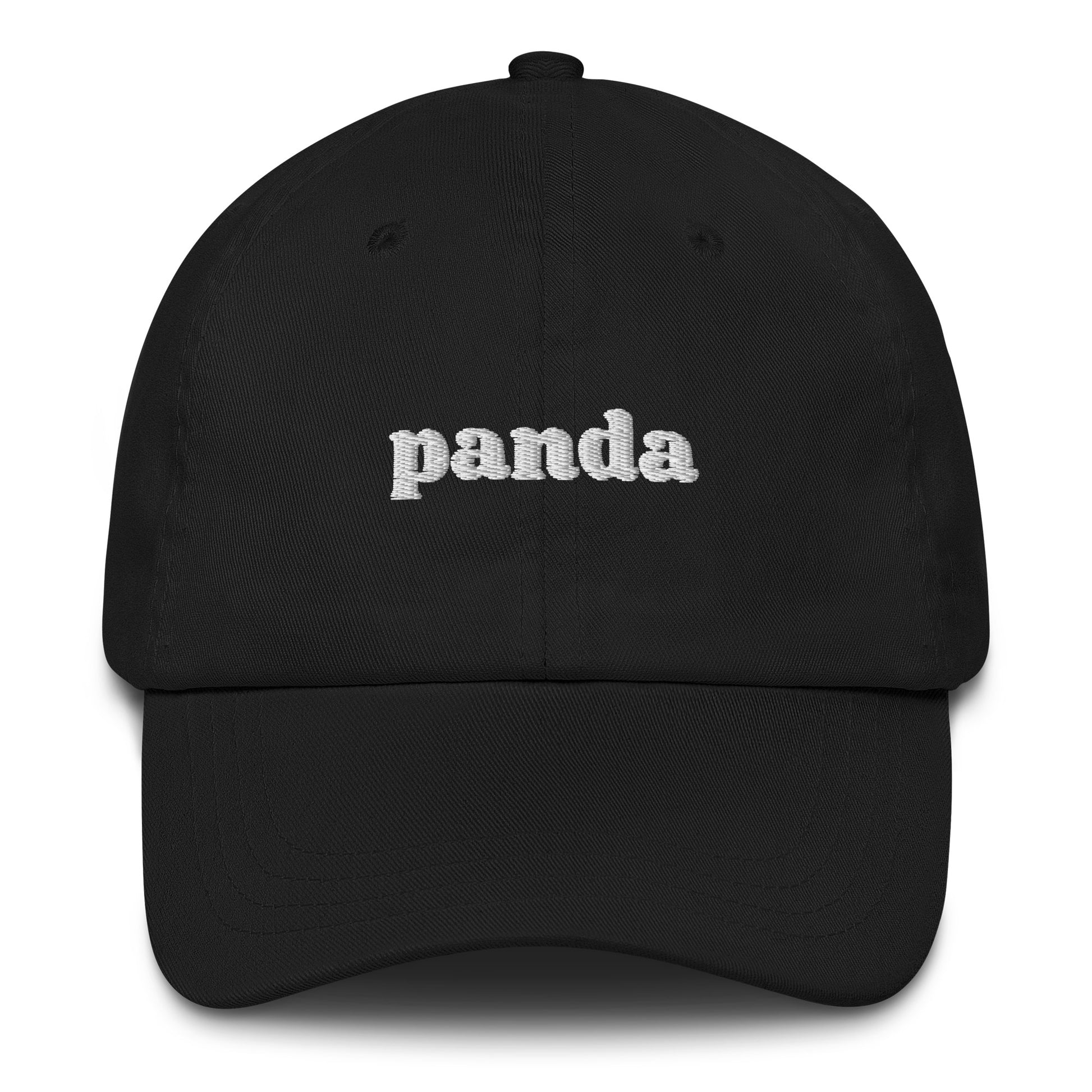 Panda text baseball cap product mockup