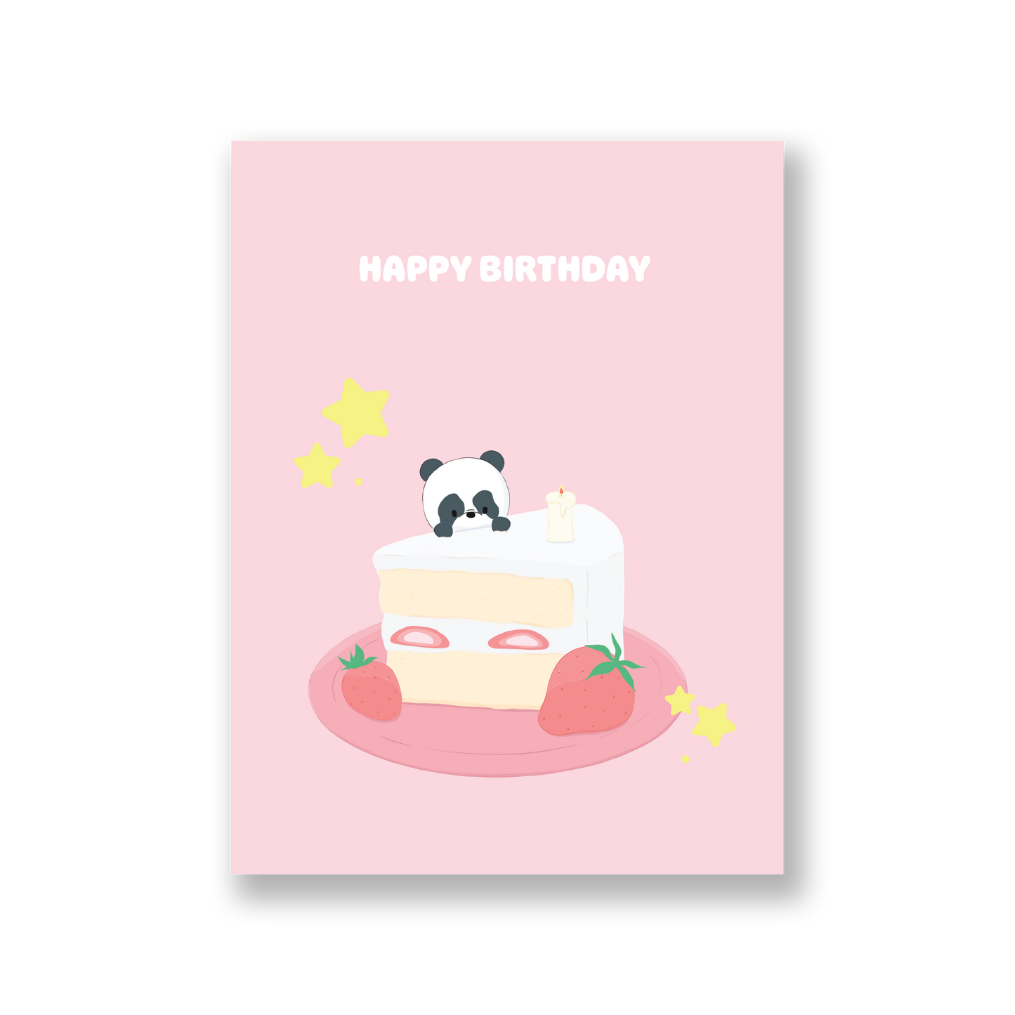 Happy Birthday Card - Strawberry Cake