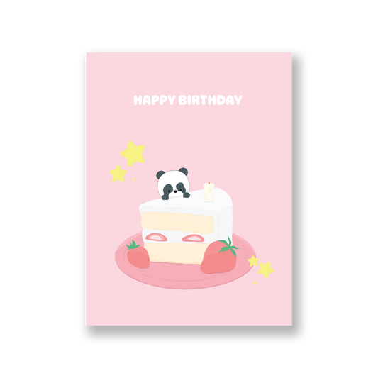 Happy Birthday Card - Strawberry Cake